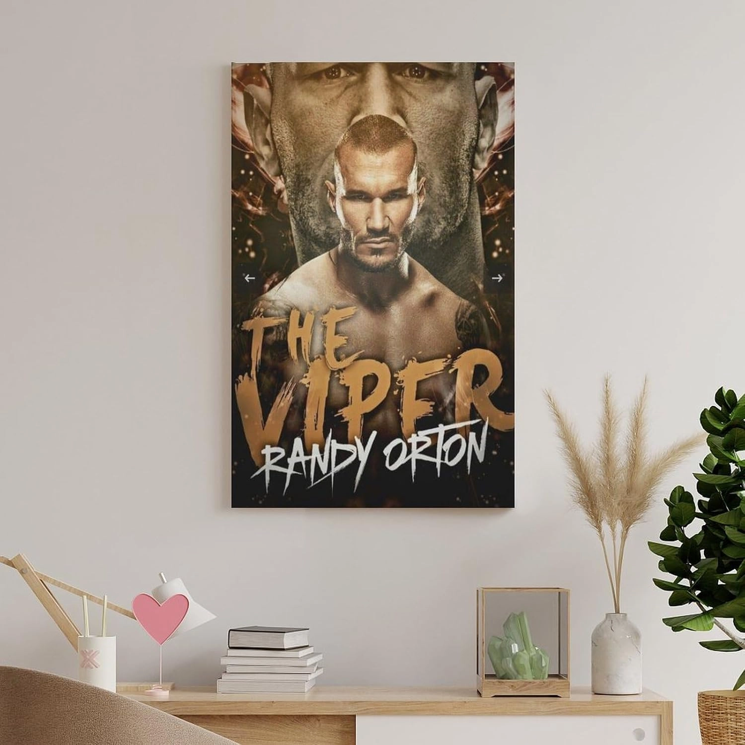 CJTVMMD Randy Orton Professional Wrestler Poster 4 Canvas Wall Art Print For Room Aesthetic And Decor Poster For Bedroom Living Room Bathroom Kitchen Office Decor 24x36inch(60x90cm) Frame-style
