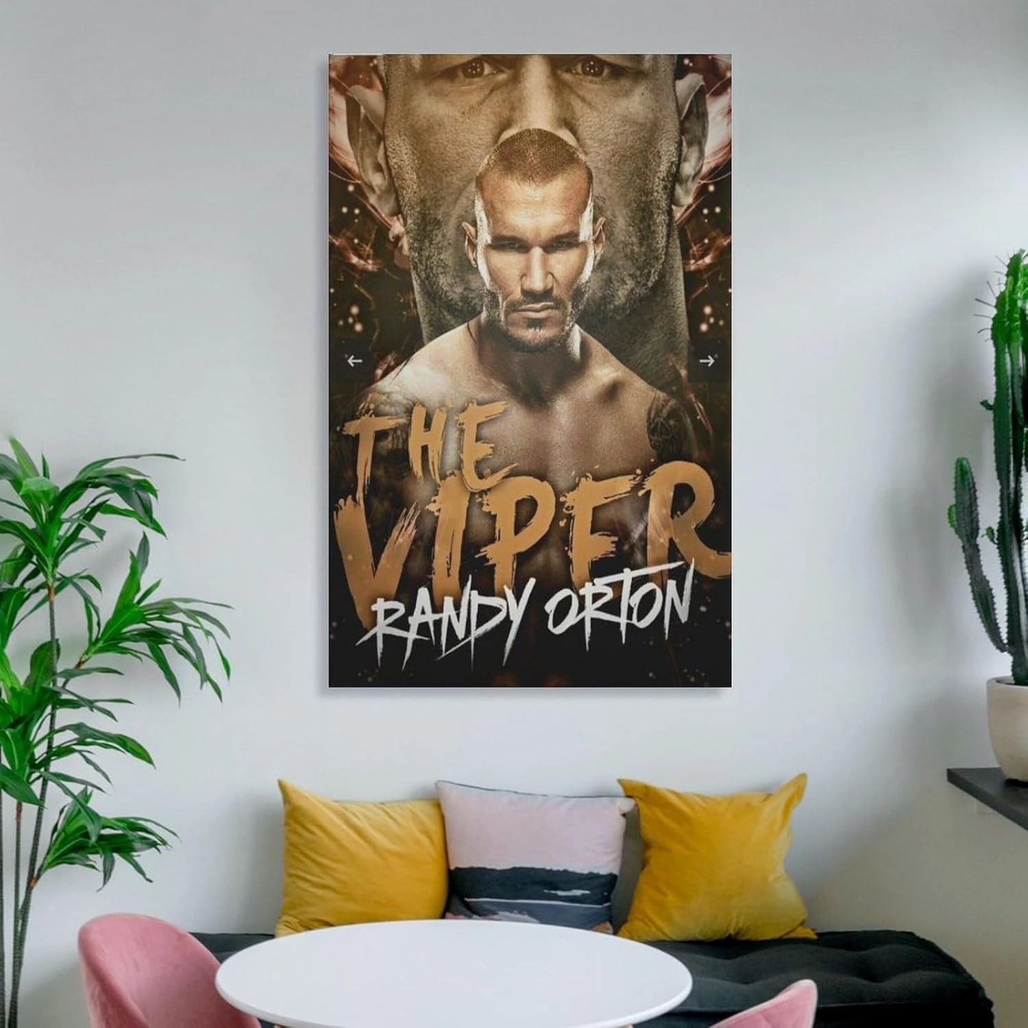 CJTVMMD Randy Orton Professional Wrestler Poster 4 Canvas Wall Art Print For Room Aesthetic And Decor Poster For Bedroom Living Room Bathroom Kitchen Office Decor 24x36inch(60x90cm) Frame-style