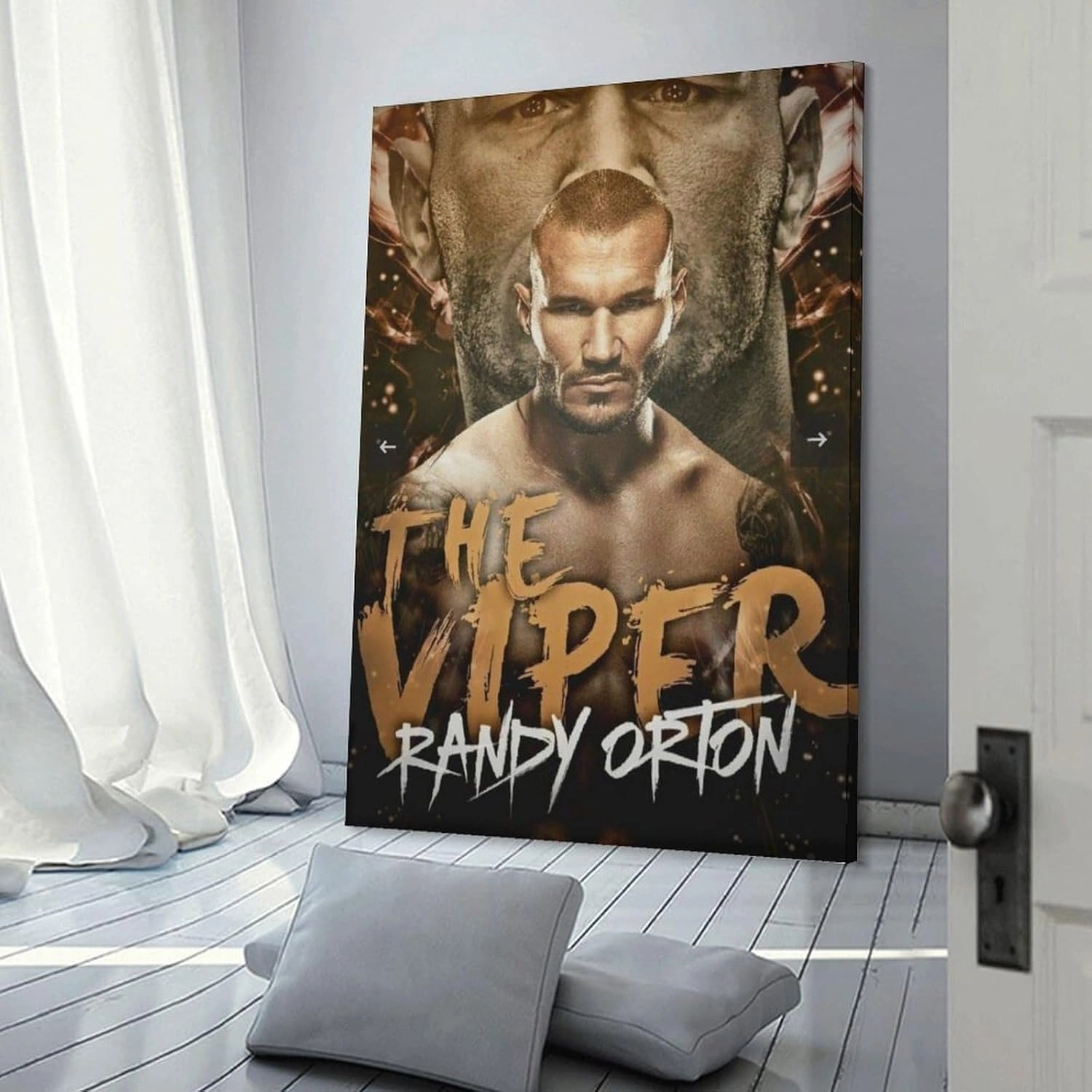 CJTVMMD Randy Orton Professional Wrestler Poster 4 Canvas Wall Art Print For Room Aesthetic And Decor Poster For Bedroom Living Room Bathroom Kitchen Office Decor 24x36inch(60x90cm) Frame-style