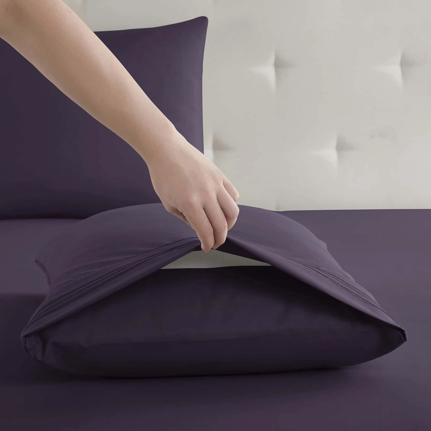 Clara Clark RV Queen Sheets, 6 Piece RV Sheets Set - Hotel Luxury Sheets for RV Bunks, Super Soft Bedding Set, Short Queen,Eggplant Purple