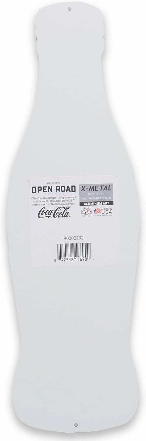 Coca-Cola Classic Bottle Metal Sign - Vintage Diner Coca-Cola Sign for Kitchen or Man Cave