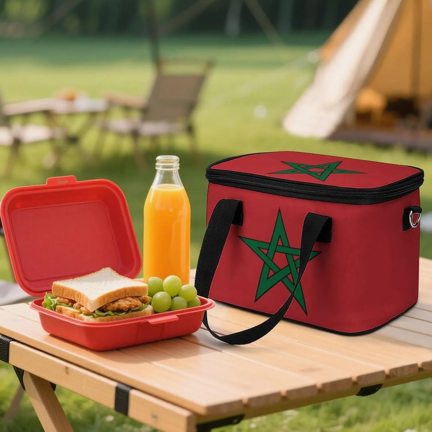 Collapsible Cooler Bag Camping Cooler Tote Lunch Cooler Insulated Waterproof Lunch Box for Picnic Beach Travel