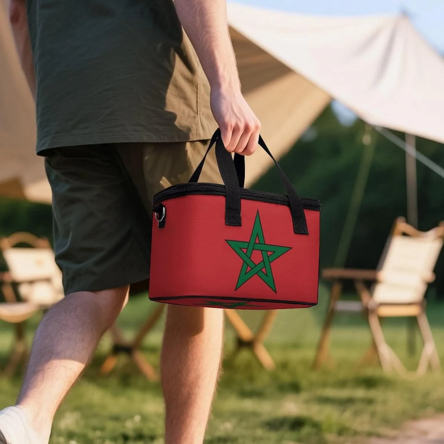 Collapsible Cooler Bag Camping Cooler Tote Lunch Cooler Insulated Waterproof Lunch Box for Picnic Beach Travel