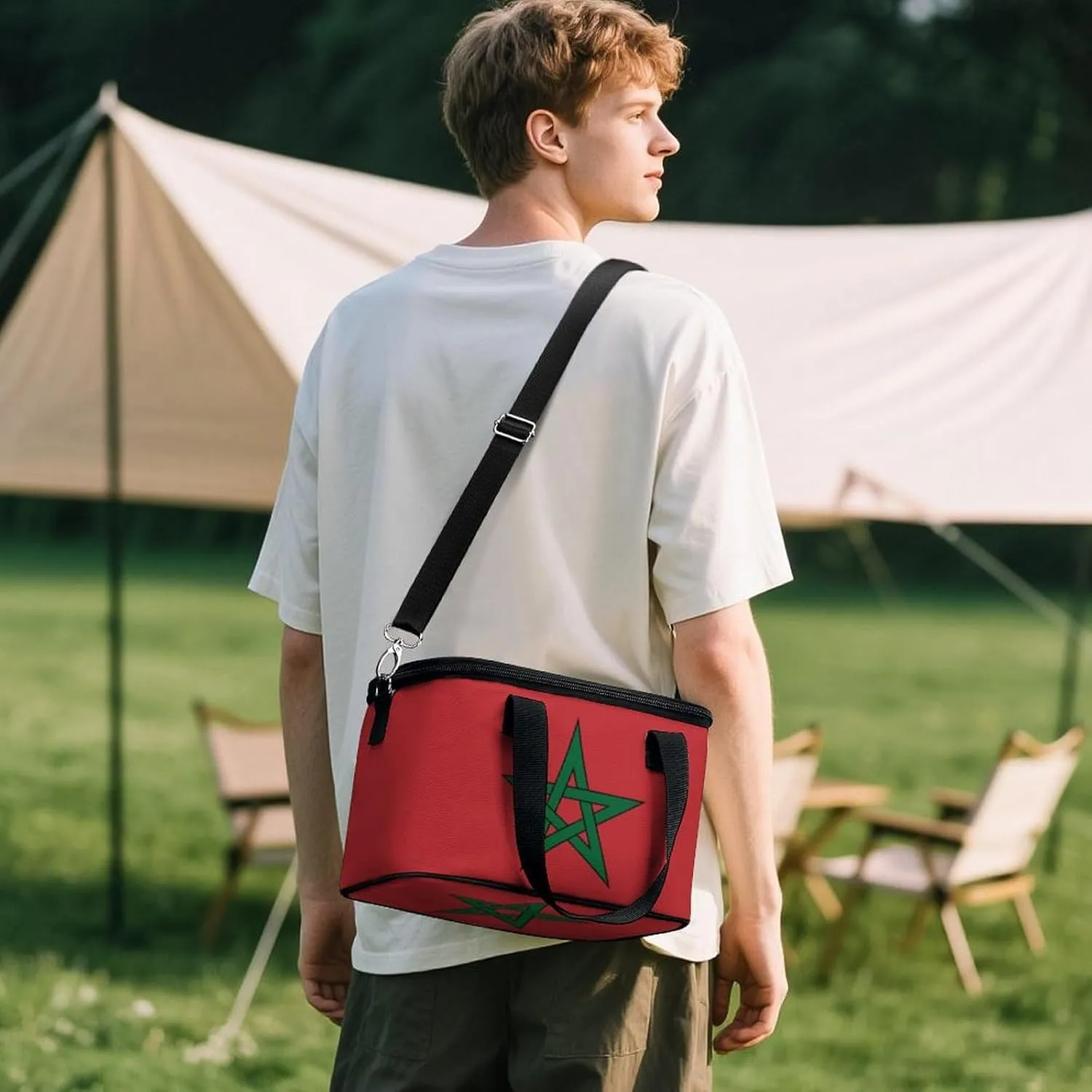 Collapsible Cooler Bag Camping Cooler Tote Lunch Cooler Insulated Waterproof Lunch Box for Picnic Beach Travel