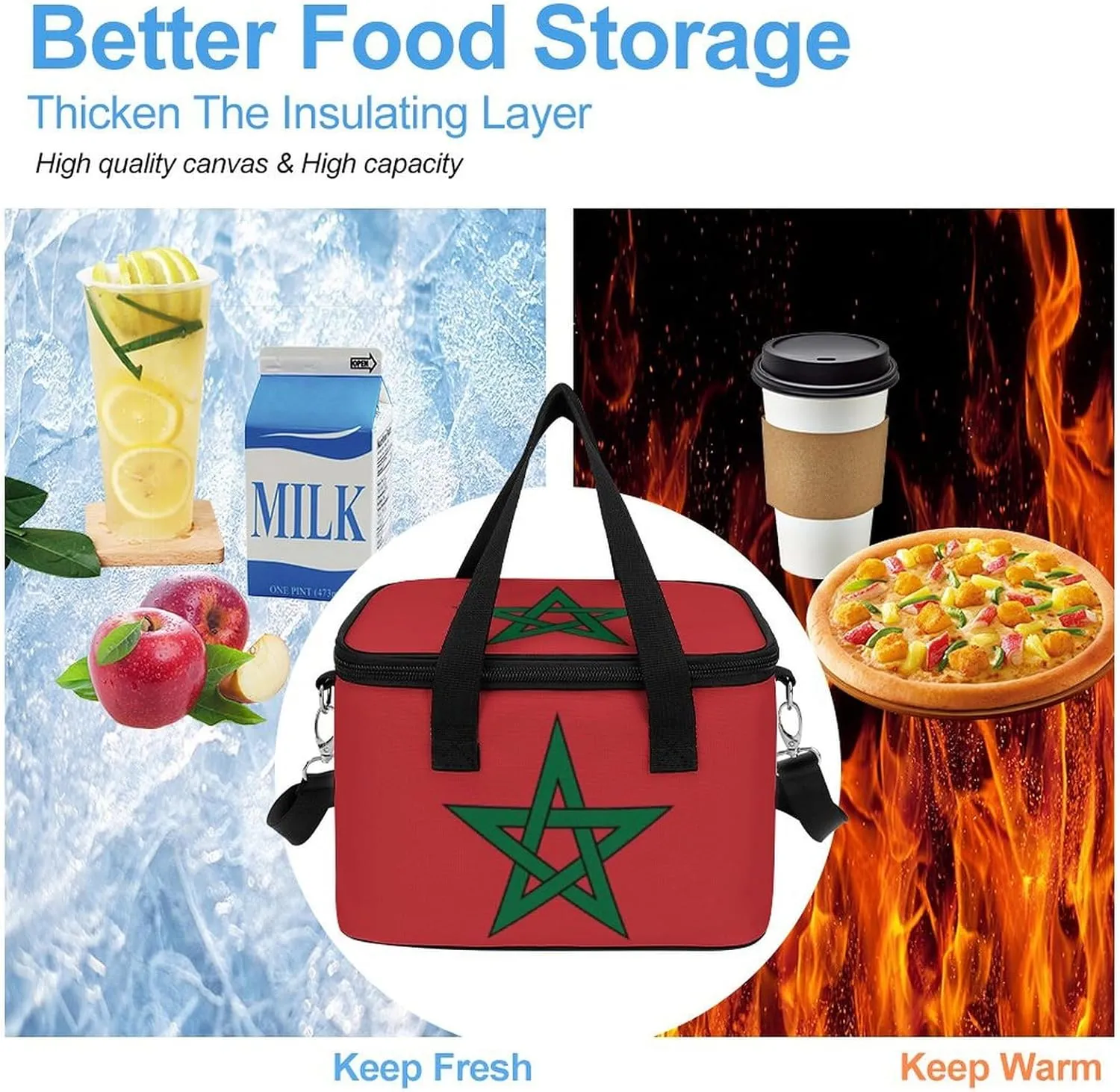 Collapsible Cooler Bag Camping Cooler Tote Lunch Cooler Insulated Waterproof Lunch Box for Picnic Beach Travel