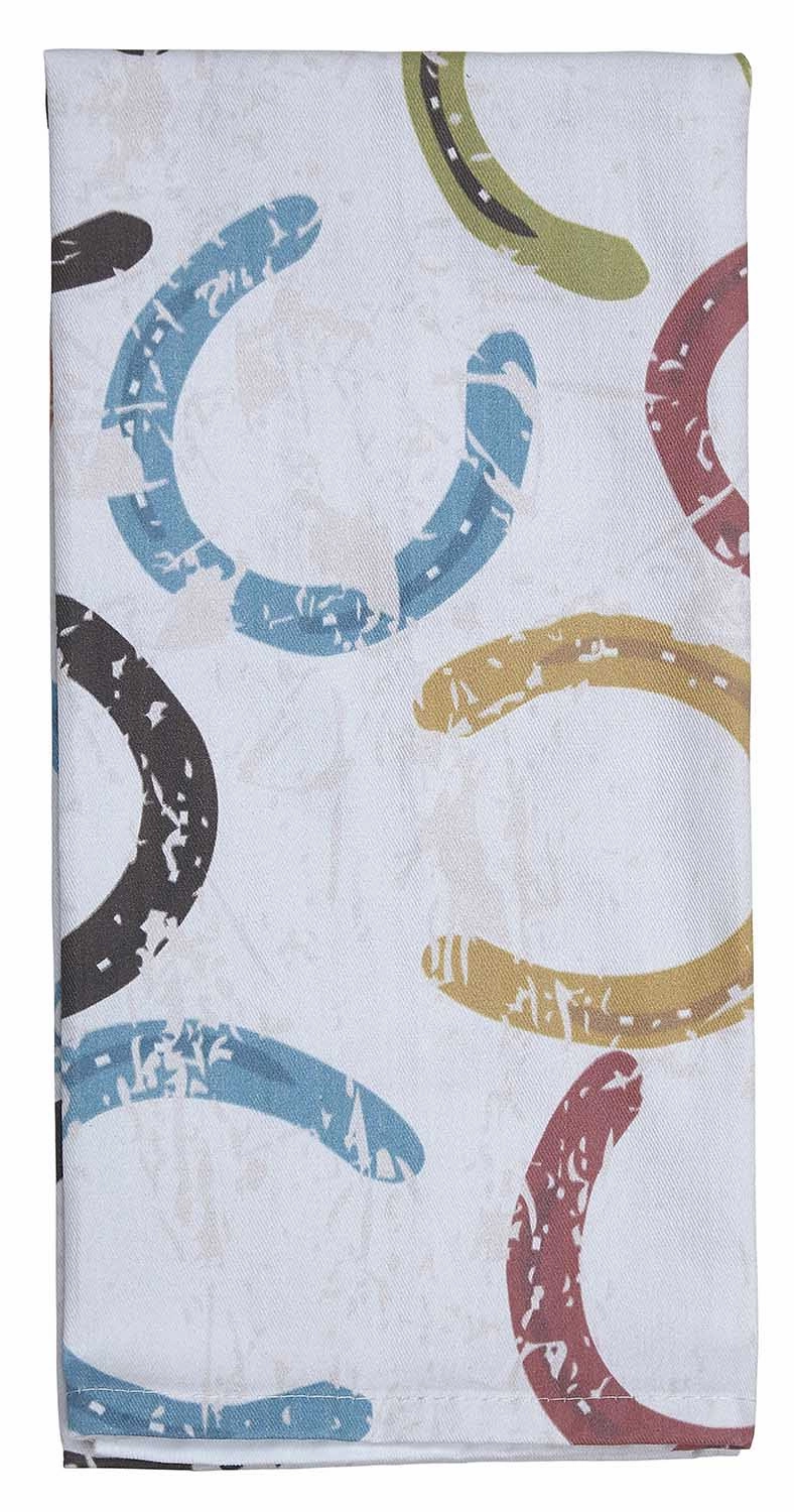 Colorful Horseshoes Kitchen Towel, 100% Cotton