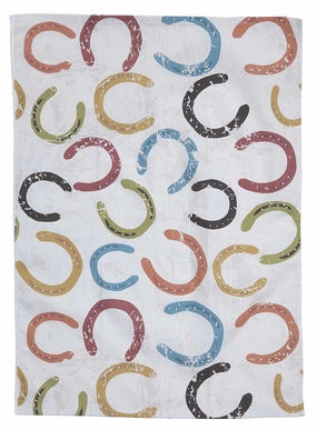 Colorful Horseshoes Kitchen Towel, 100% Cotton