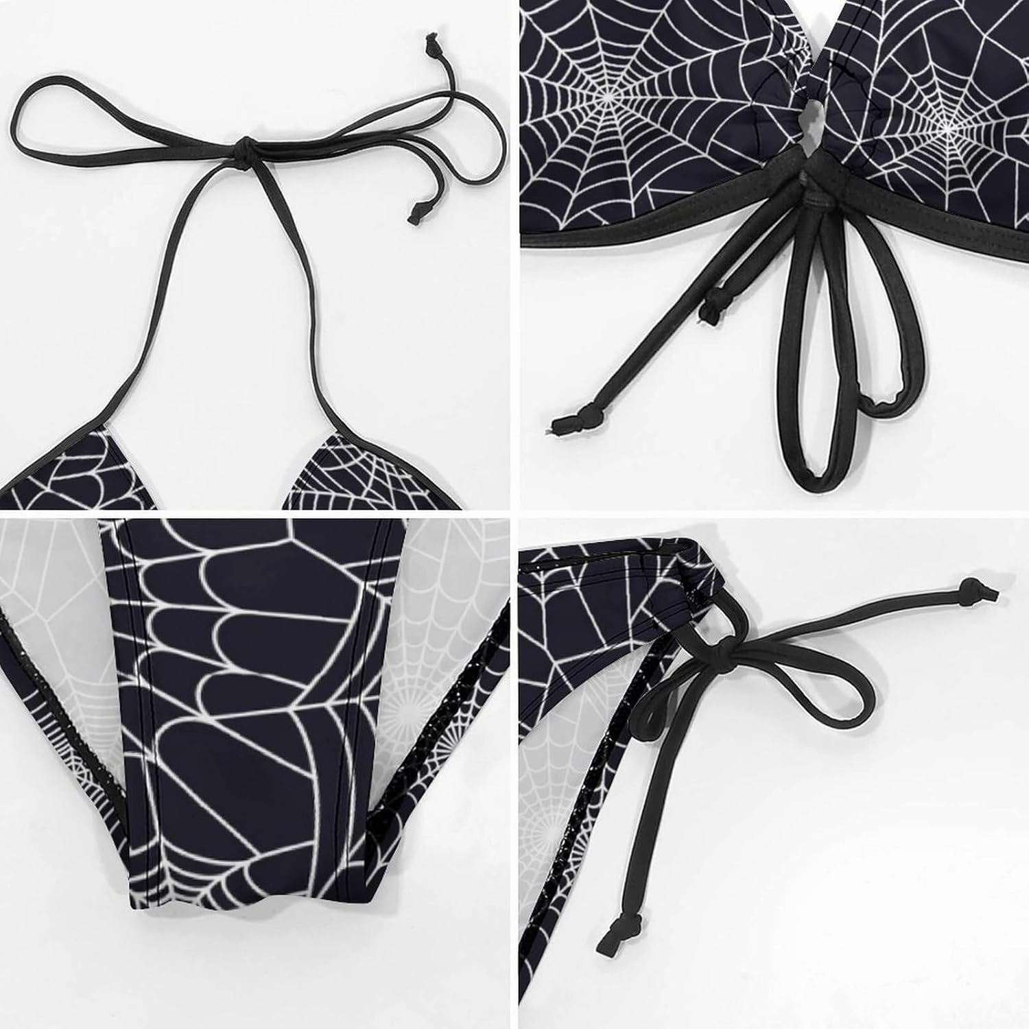 Colorful Sharks Women Two Piece Bikini Set Halter Padded Top Tie Side Bottom Triangle Swimsuit