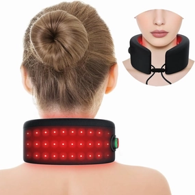 Comfytemp Portable Cordless Red Light Therapy for Neck Pain Relief, FSA HSA Eligible Near Infrared Light Therapy Neck Wrap, Rechargeable Wireless Wearable Light Wrap for Travel