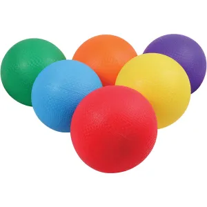 Constructive Playthings Set of 6 Heavy Rubber Colored Playground Balls