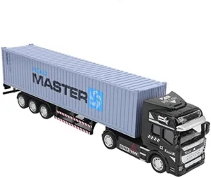 Container Truck Toy,1: 48 Alloy Container Truck Model Toy Children Car Toys Vehicle (Gray)
