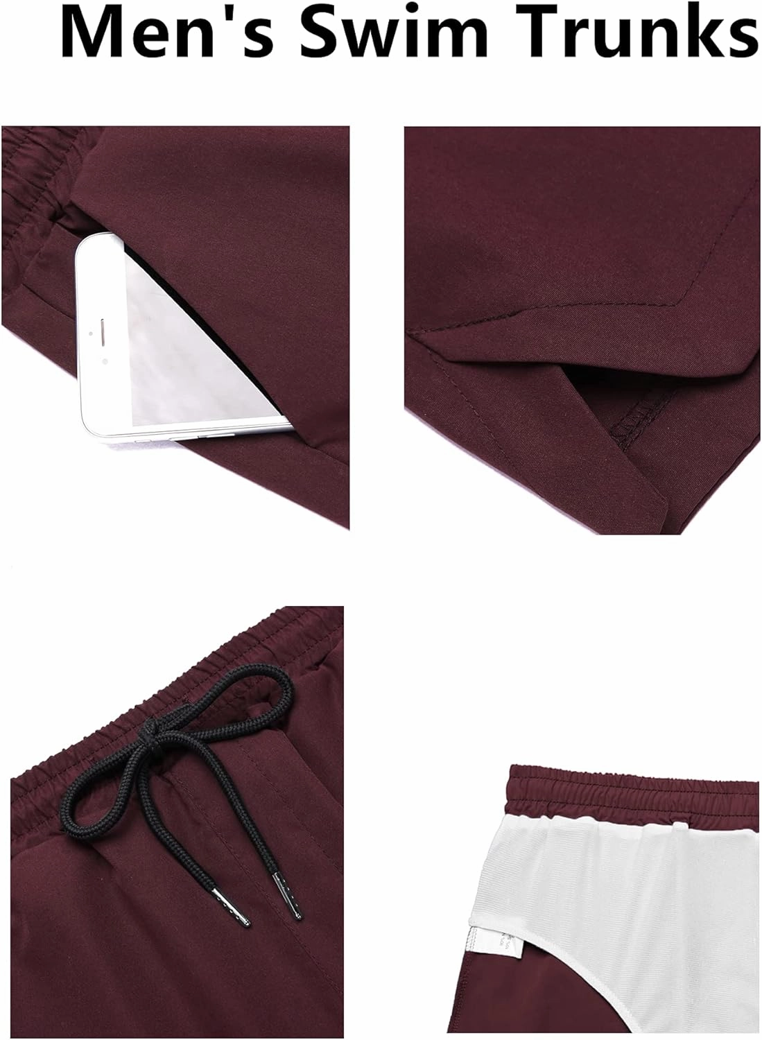 COOFANDY Men's Swim Trunks Quick Dry Board Shorts Swimsuit Swimwear Bathing Suit