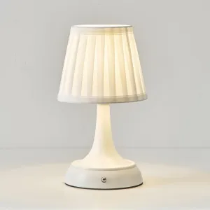 Cordless LED Table Lamp, Modern Portable Rechargeable Battery Operated Desk Lamp Small Shower Lamp with Touch Dimmable Switch and Fabric Lamp Shade for Bedroom/Restaurant/Bedside/Nightstand/Bar