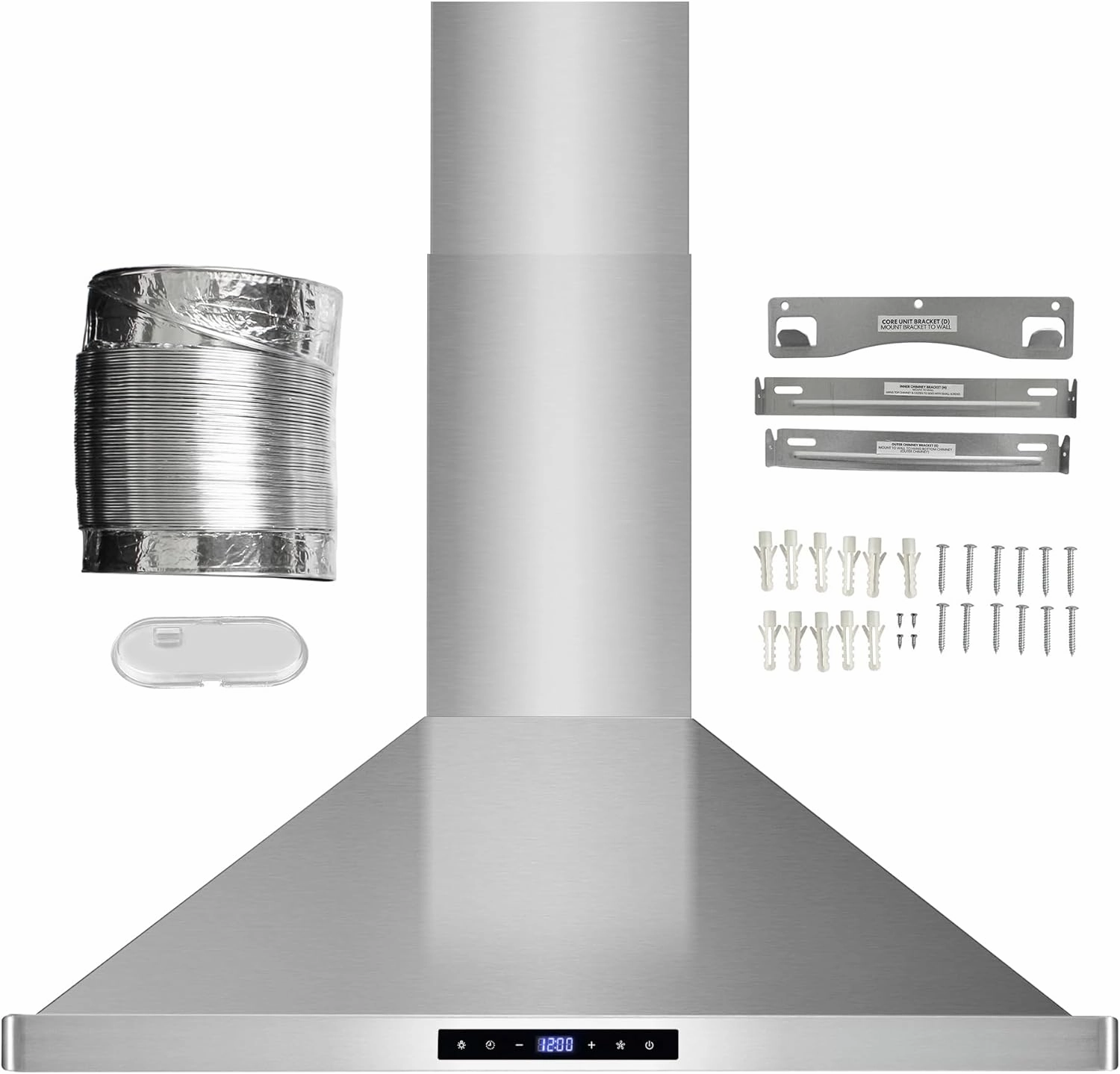 COSMO COS-63175S 30 in. Vista Collection 380 CFM Ducted Wall Mount Range Hood, Touch Controls, LED Lights, Stainless Steel
