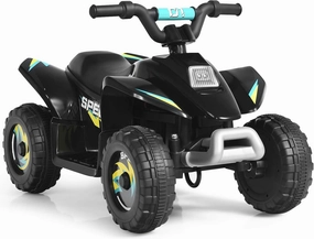 Costzon Kids ATV, 6V Battery Powered Electric Quad, Forward/Reverse Switch, Rear Wheeler Motorized Ride On Mini Vehicle Car for Toddlers Boys Girls, Ride on ATV (Black)