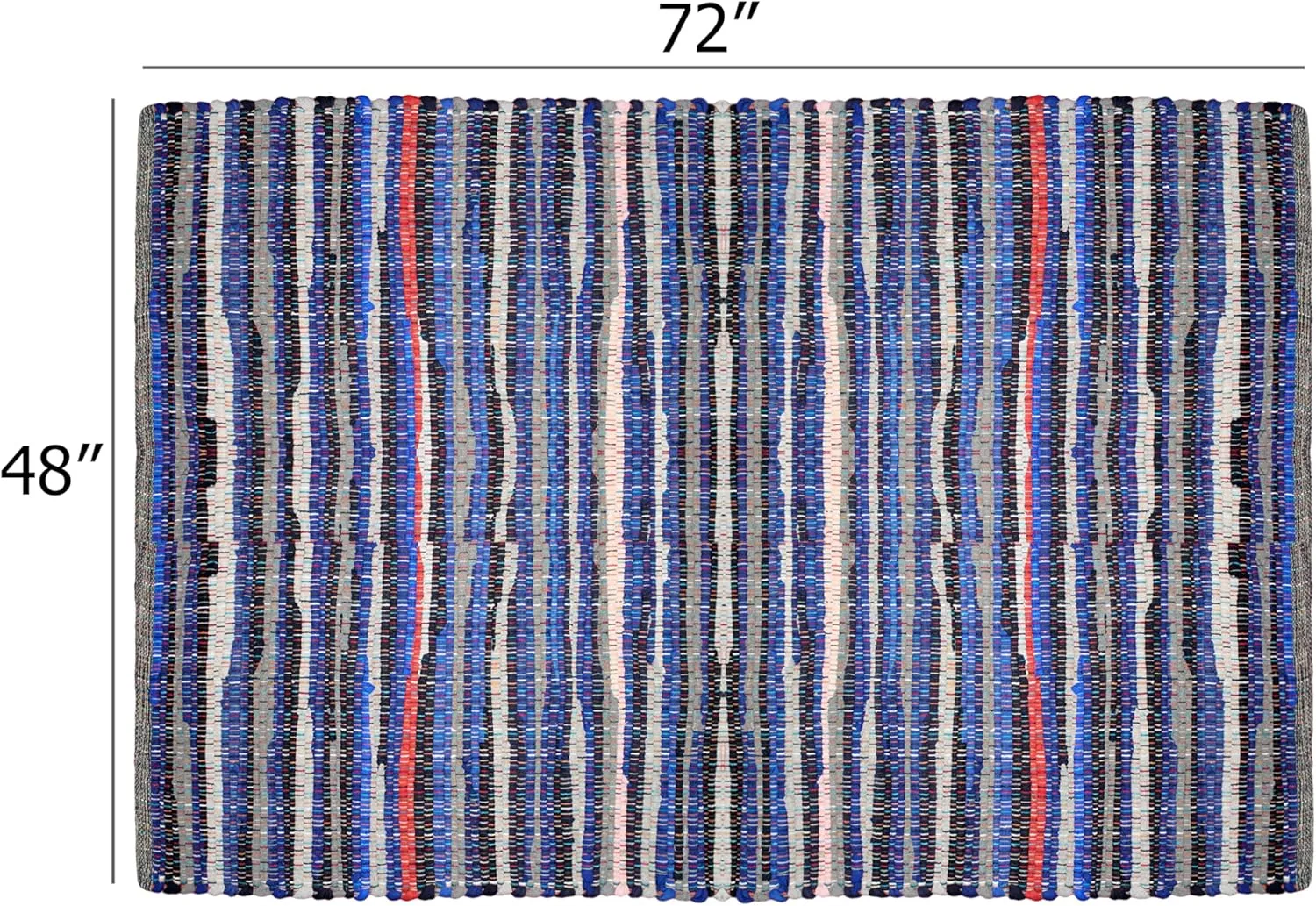 COTTON CRAFT Cotton Chindi Rag Rug - Boho Farmhouse Rustic Area Accent Throw Rug - Handwoven Reversible Natural Recycled Yarn - Living Room Den Study Home Décor Gift - 4' x 6' - Multi Color