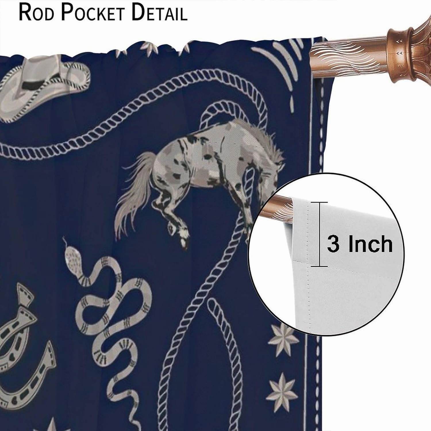 Cowboy Blackout Curtains, Rustic Wild West Cowboy Horseback Riding and Desert Cactus Cactus, Bedroom Living Room Kitchen