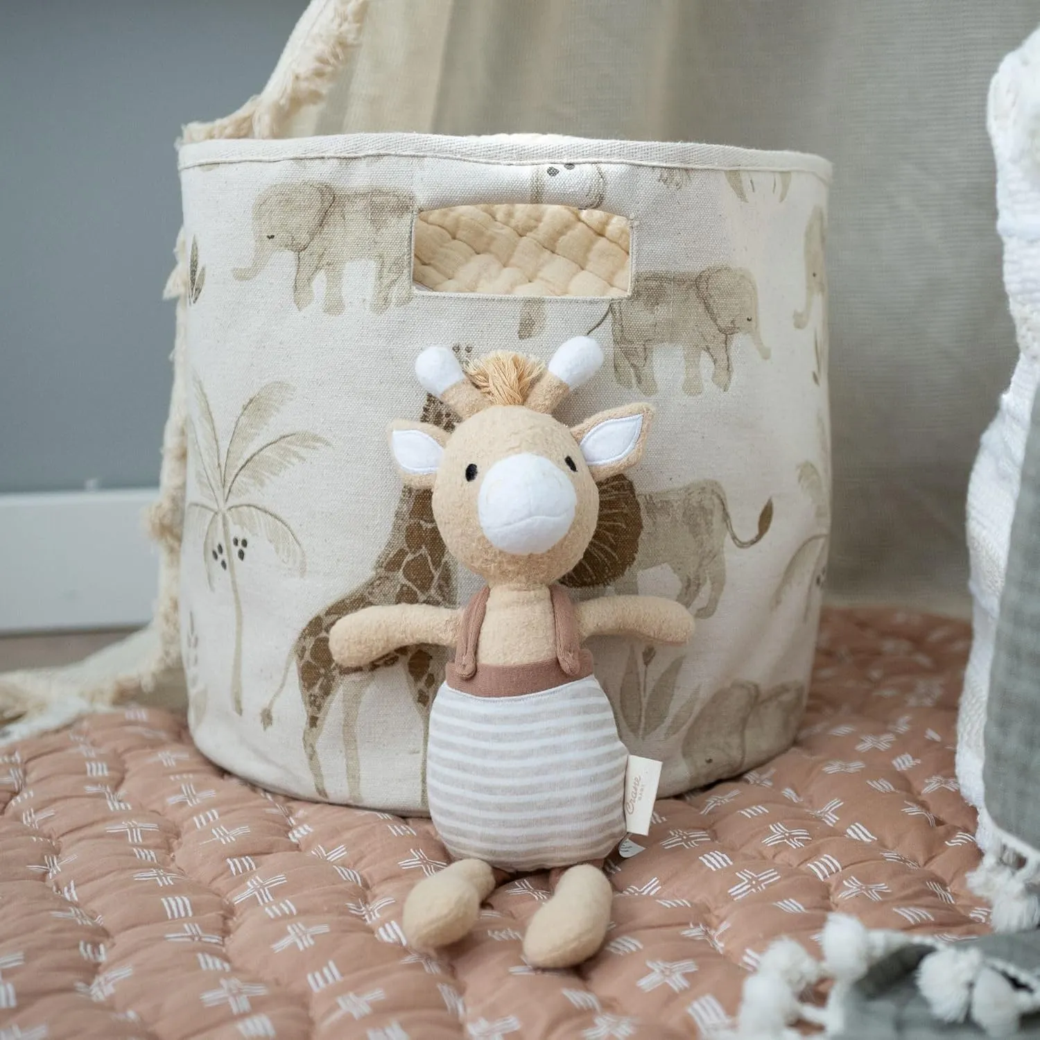 Crane Baby Handmade Stuffed Animal, JoJo The Giraffe Plush Toy, Safari Animal Nursery Decor, Stuffed Giraffe, Baby Stuffed Animals