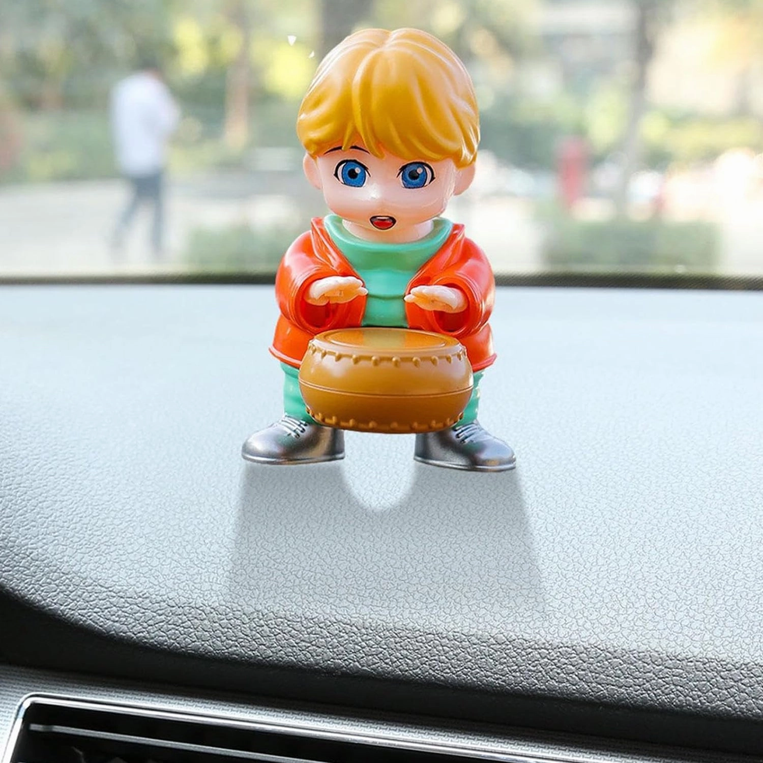 Creative Solar Drummer Car Aromatherapy Solar Powered Car Air Freshener (1 Pc)