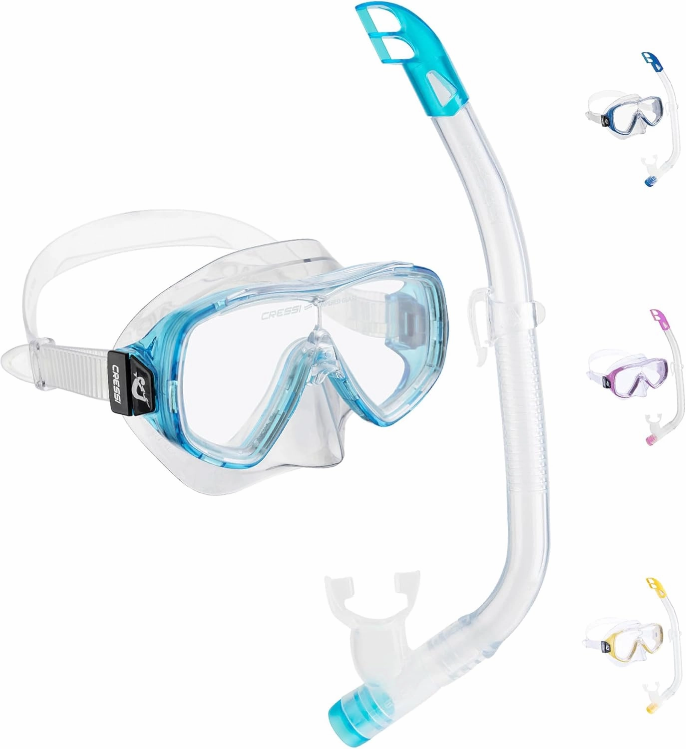 Cressi Children Wide View Comfortable Snorkeling Set - Ondina & Top Jr: made in Italy