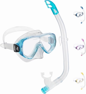 Cressi Children Wide View Comfortable Snorkeling Set - Ondina & Top Jr: made in Italy
