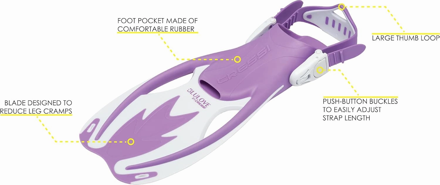 Cressi Junior Snorkeling Kit for Kids Aged 5 to 15 - Full Face Mask   Adjustable Fins   Lightweight Colorful Equipment - Baron Jr & Rocks Set: Made in Italy
