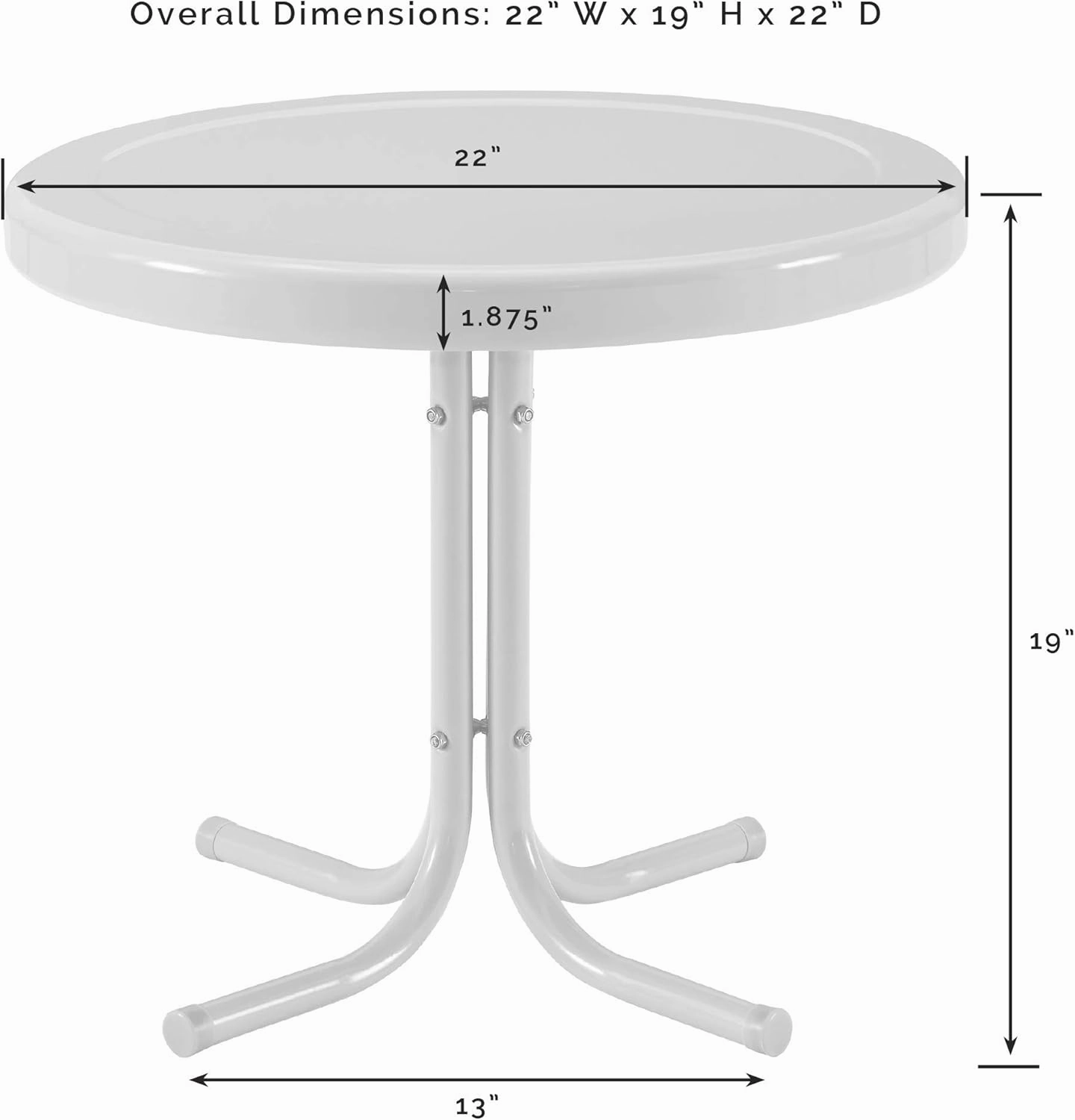 Crosley Griffith Retro Metal Outdoor Chair & Side Table, Tangerine