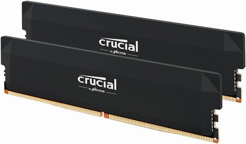 Crucial Pro DDR5 RAM 64GB Kit (2x32GB) 6400MHz CL40, Overclocking Desktop Gaming Memory, Intel XMP 3.0 & AMD Expo Compatible – Black CP2K32G64C40U5B