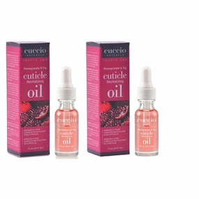 Cuccio Pomegranate & Fig Cuticle Revitalizing Oil (0.5 oz, Pack of 2) – Hydrating Vitamin E Cuticle Treatment for Nourishing Nails & Skin