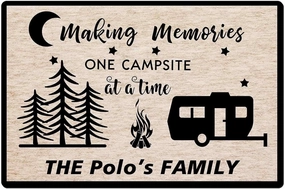 Custom Camper Door Mat with Name,Personalized Rv Decorations for Inside Camper with Family Name,Customized Camper Rugs accessories Decor Non-Slip Clear Print Rv Doormat Outdoor 18"×30" Made in USA