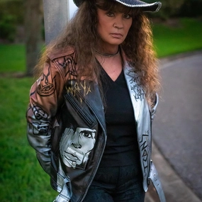 Custom Hand-Painted Aerosmith Leather Jacket – Unique Rock & Roll Biker Jacket with Toys in the Attic Artwork – Vintage Music Fan Apparel