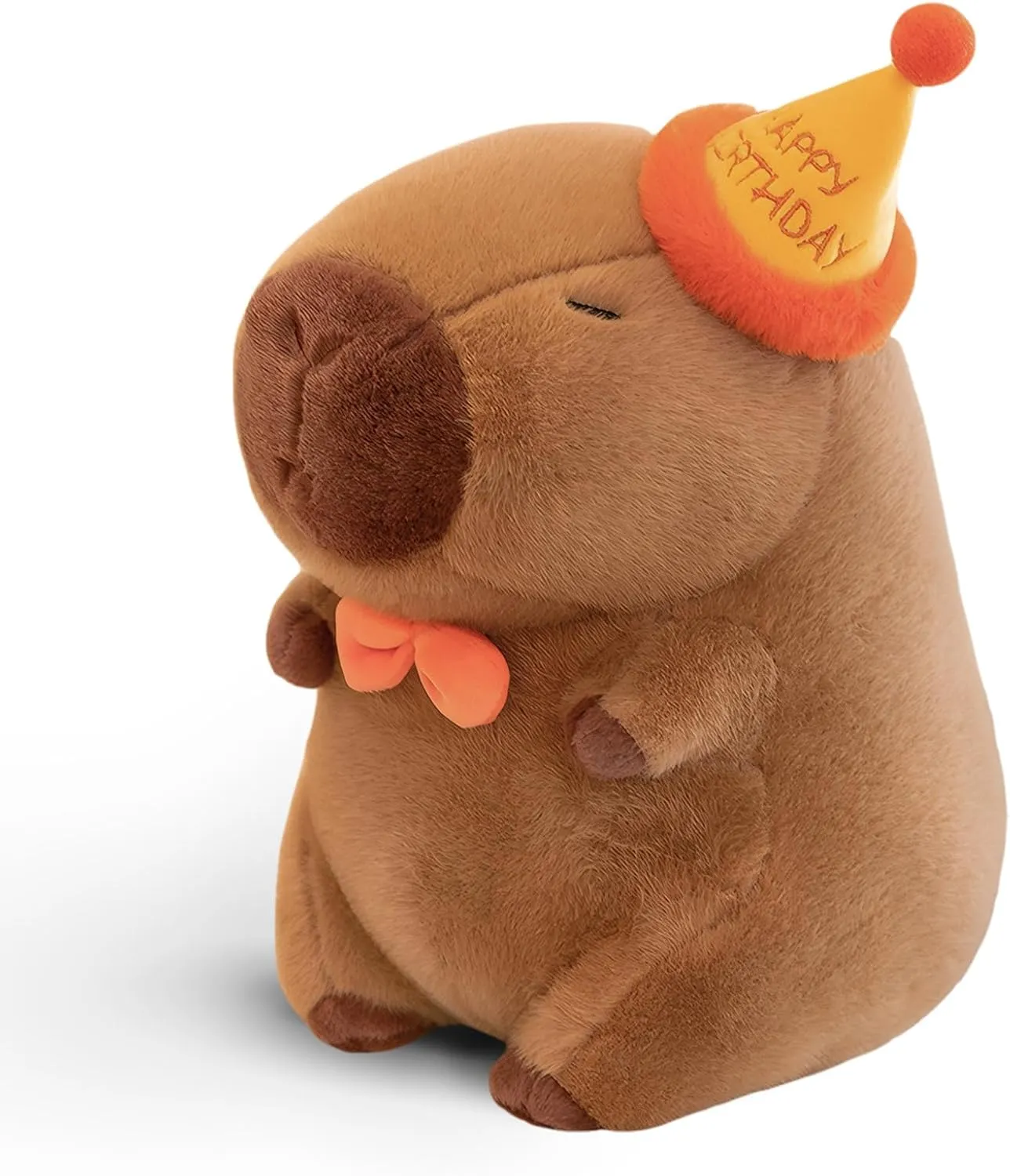 Cute Happy Birthday Capybara Plush Soft Capybara Stuffed Animal Kawaii Capybara Plushie Stuffed Toys Gift for Kids 13 inch
