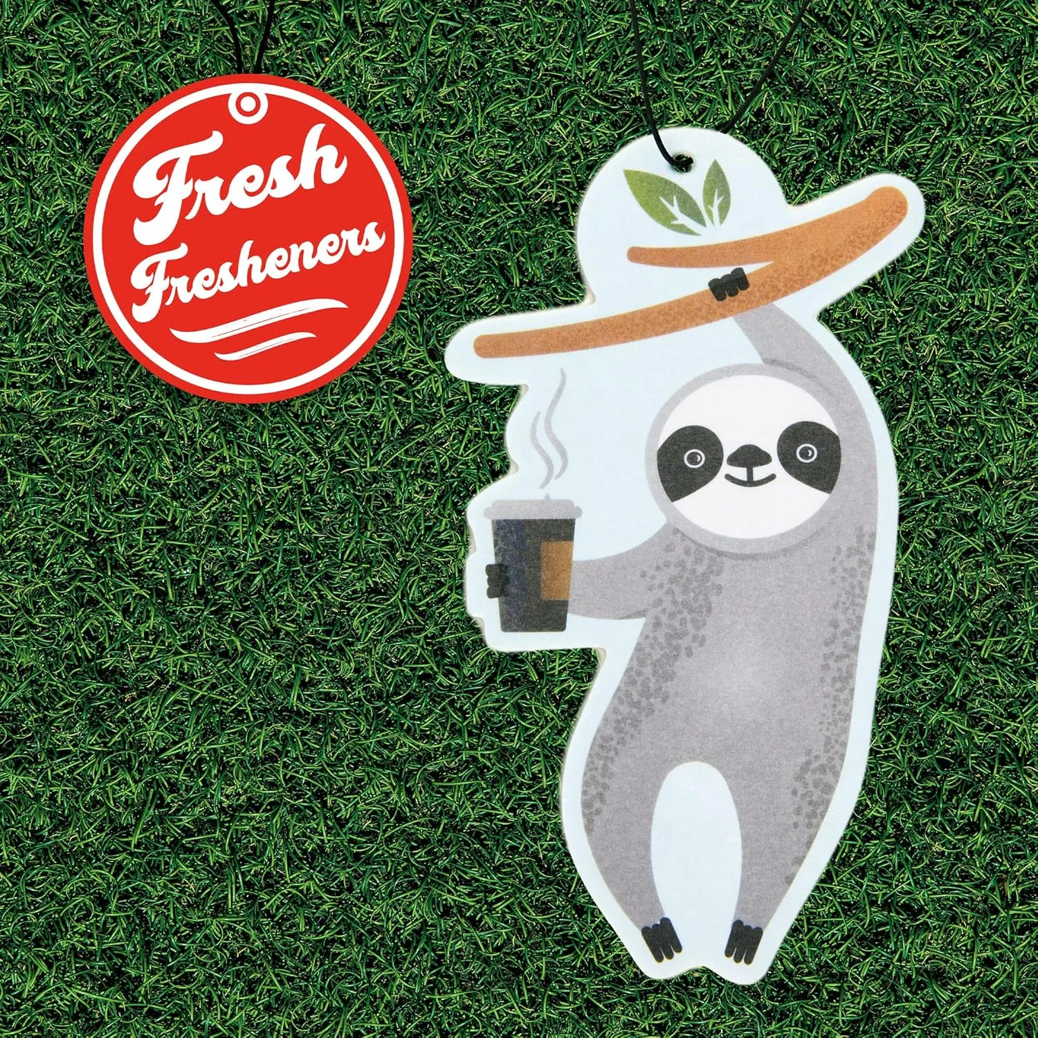 Cute Sloth Car Air Freshener, Car Air Freshener Scented With Essential Oils By Fresh Fresheners… (3 Pack)