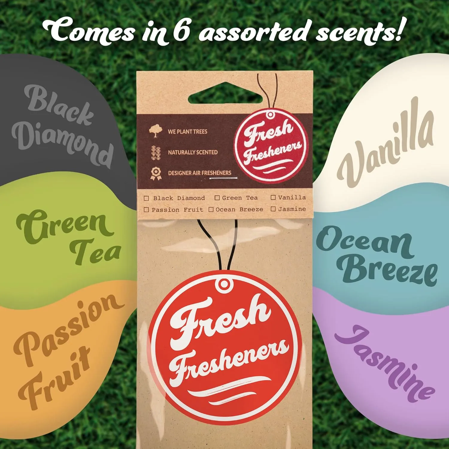 Cute Sloth Car Air Freshener, Car Air Freshener Scented With Essential Oils By Fresh Fresheners… (3 Pack)