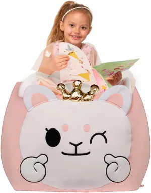 Cute Stuffed Animal Storage for Girls Room Decorations, Bean Bag Chair Kids, Gifts for Girls, Toddler Chairs, Large Size 22x24 Inch Velvet Extra Soft, Cover ONLY