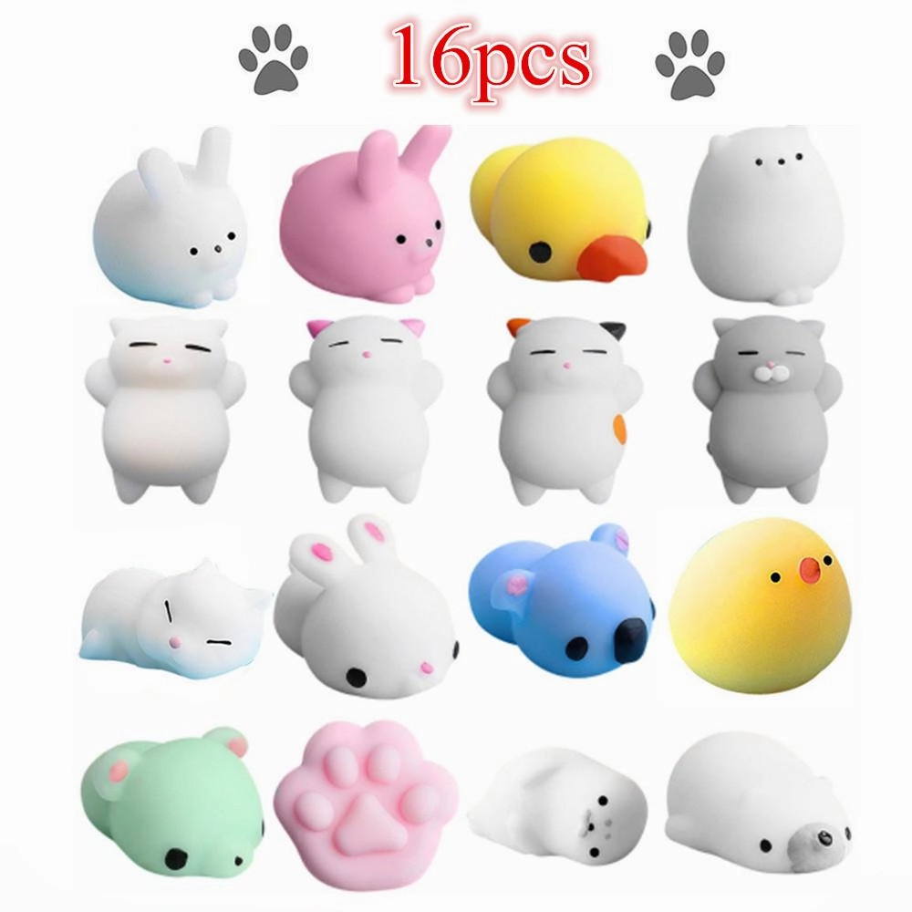 Cute Animal Squishy Toys Cartoon Cat Panda Squeeze Healing Funny Kids Kawaii Toy Stress Reliever