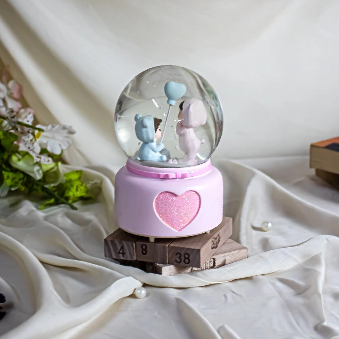 Cute Lovers Together, Musical Snow Ball: Gift for Young Couple