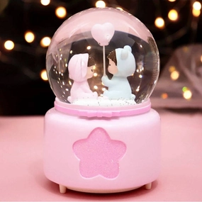 Cute Lovers Together, Musical Snow Ball: Gift for Young Couple