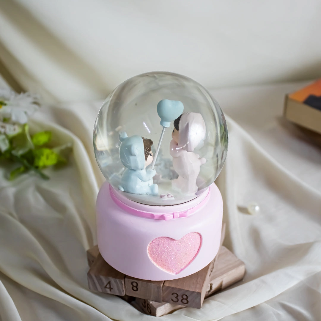 Cute Lovers Together, Musical Snow Ball: Gift for Young Couple