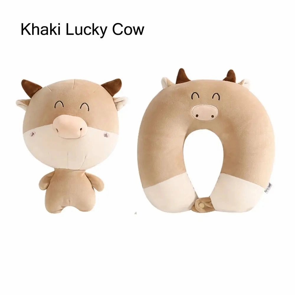 Cute Multifunctional Cartoon Cervical Fluffy Pillows - U Shaped Travel Pillow