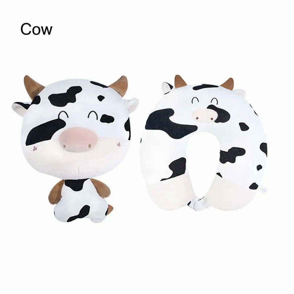 Cute Multifunctional Cartoon Cervical Fluffy Pillows - U Shaped Travel Pillow