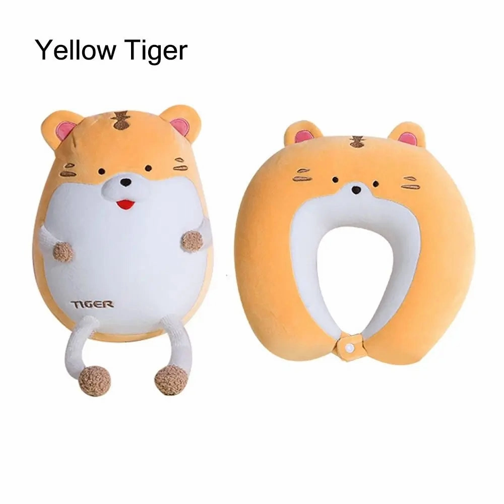 Cute Multifunctional Cartoon Cervical Fluffy Pillows - U Shaped Travel Pillow