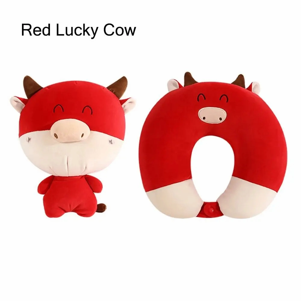 Cute Multifunctional Cartoon Cervical Fluffy Pillows - U Shaped Travel Pillow