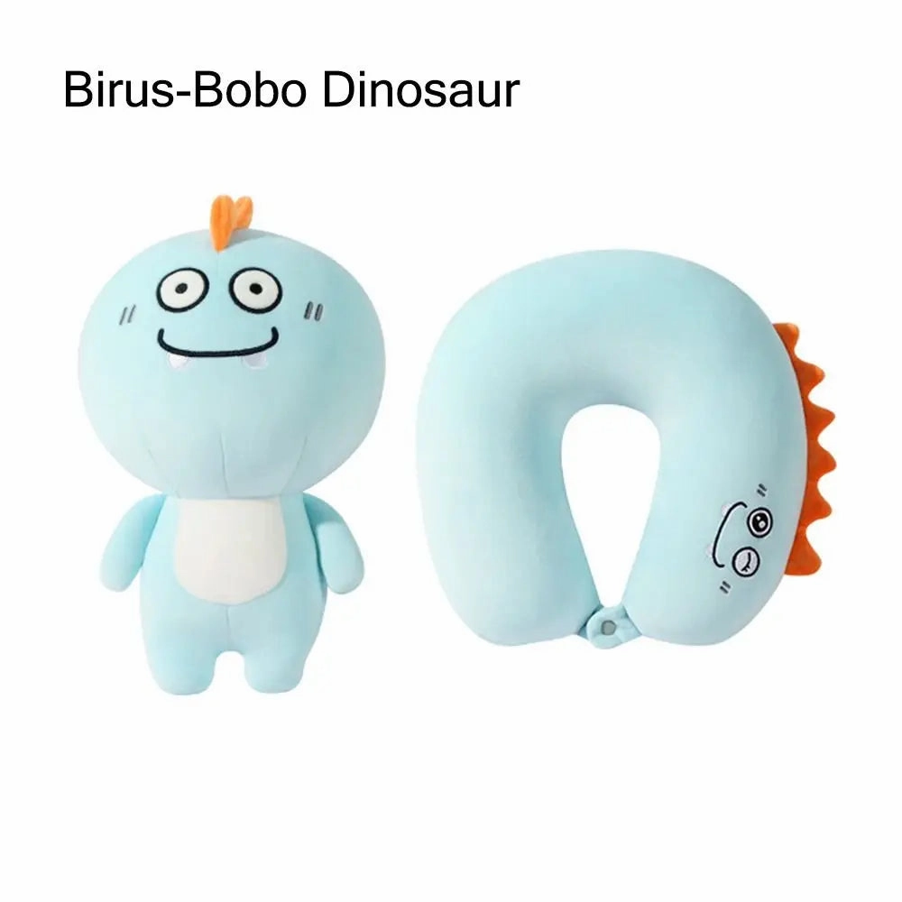Cute Multifunctional Cartoon Cervical Fluffy Pillows - U Shaped Travel Pillow