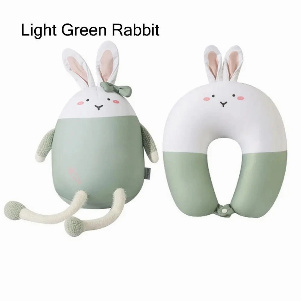 Cute Multifunctional Cartoon Cervical Fluffy Pillows - U Shaped Travel Pillow