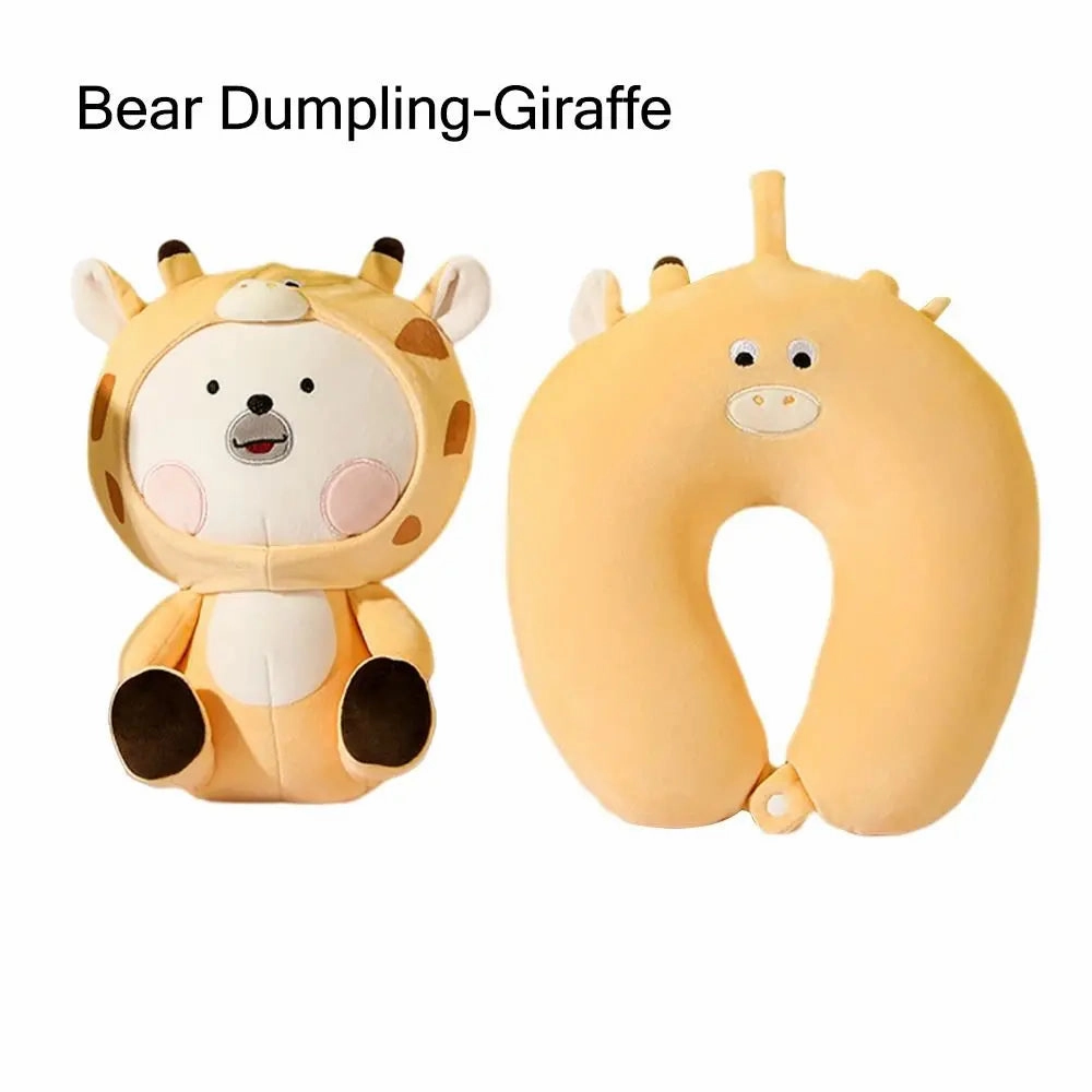 Cute Multifunctional Cartoon Cervical Fluffy Pillows - U Shaped Travel Pillow