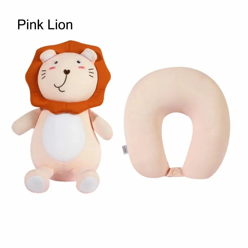 Cute Multifunctional Cartoon Cervical Fluffy Pillows - U Shaped Travel Pillow