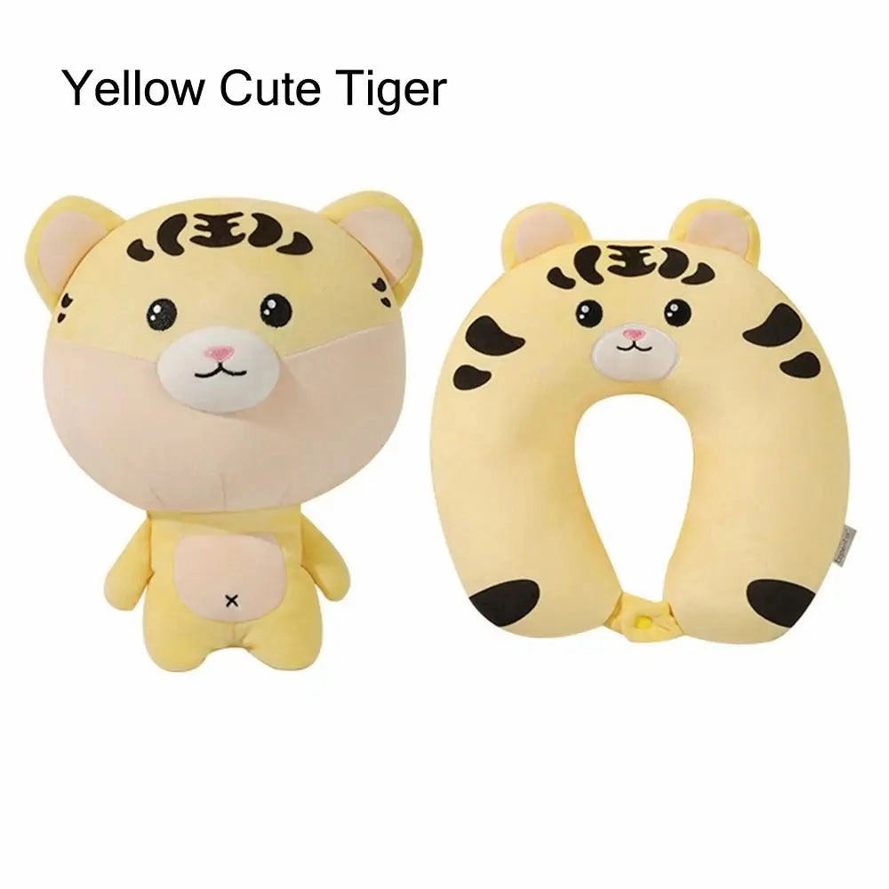 Cute Multifunctional Cartoon Cervical Fluffy Pillows - U Shaped Travel Pillow