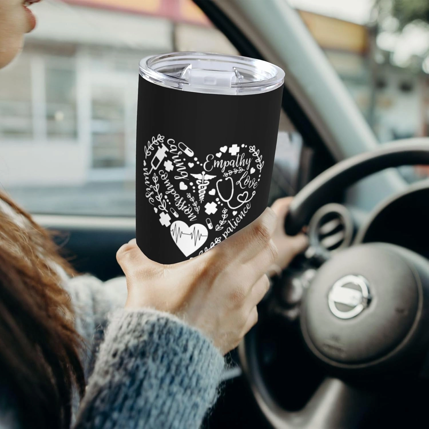 Cute Nurse Stainless Steel Tumbler with Lid 20 Oz, Nurses Week Gifts, Nurse Practitioner Gifts for Women Graduate Doctor, Nurses Appreciation Gifts for Nurse Medical Assistant Friend