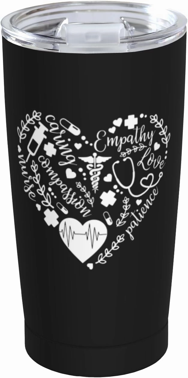 Cute Nurse Stainless Steel Tumbler with Lid 20 Oz, Nurses Week Gifts, Nurse Practitioner Gifts for Women Graduate Doctor, Nurses Appreciation Gifts for Nurse Medical Assistant Friend